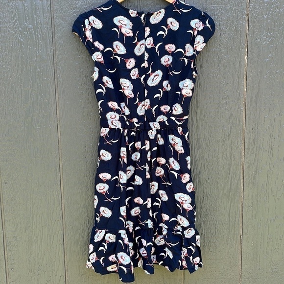 J Crew Mercantile navy floral wrap dress size 0 - Picture 4 of 11
